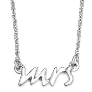 NWT Kate Spade Mrs Necklace in Silver